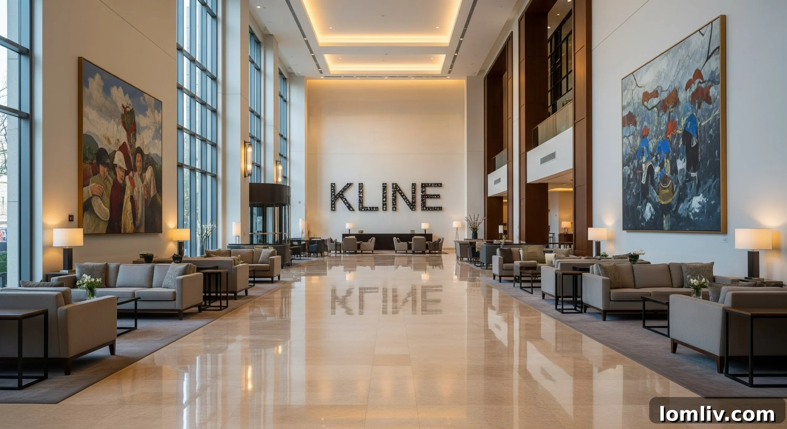 Detailed close-up of artwork installation in a hotel