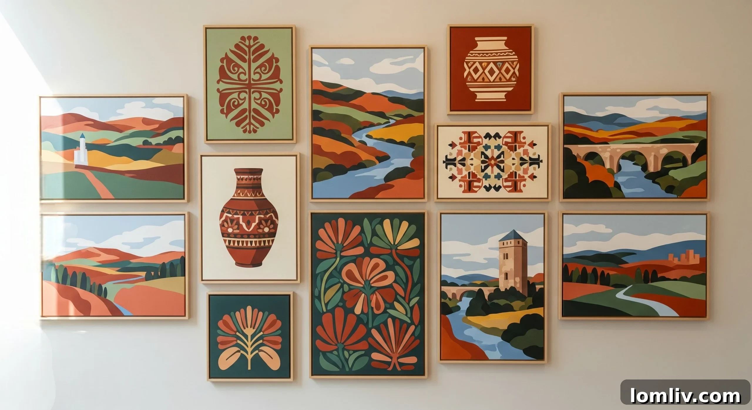 Modern art installation in a stylish hotel common area