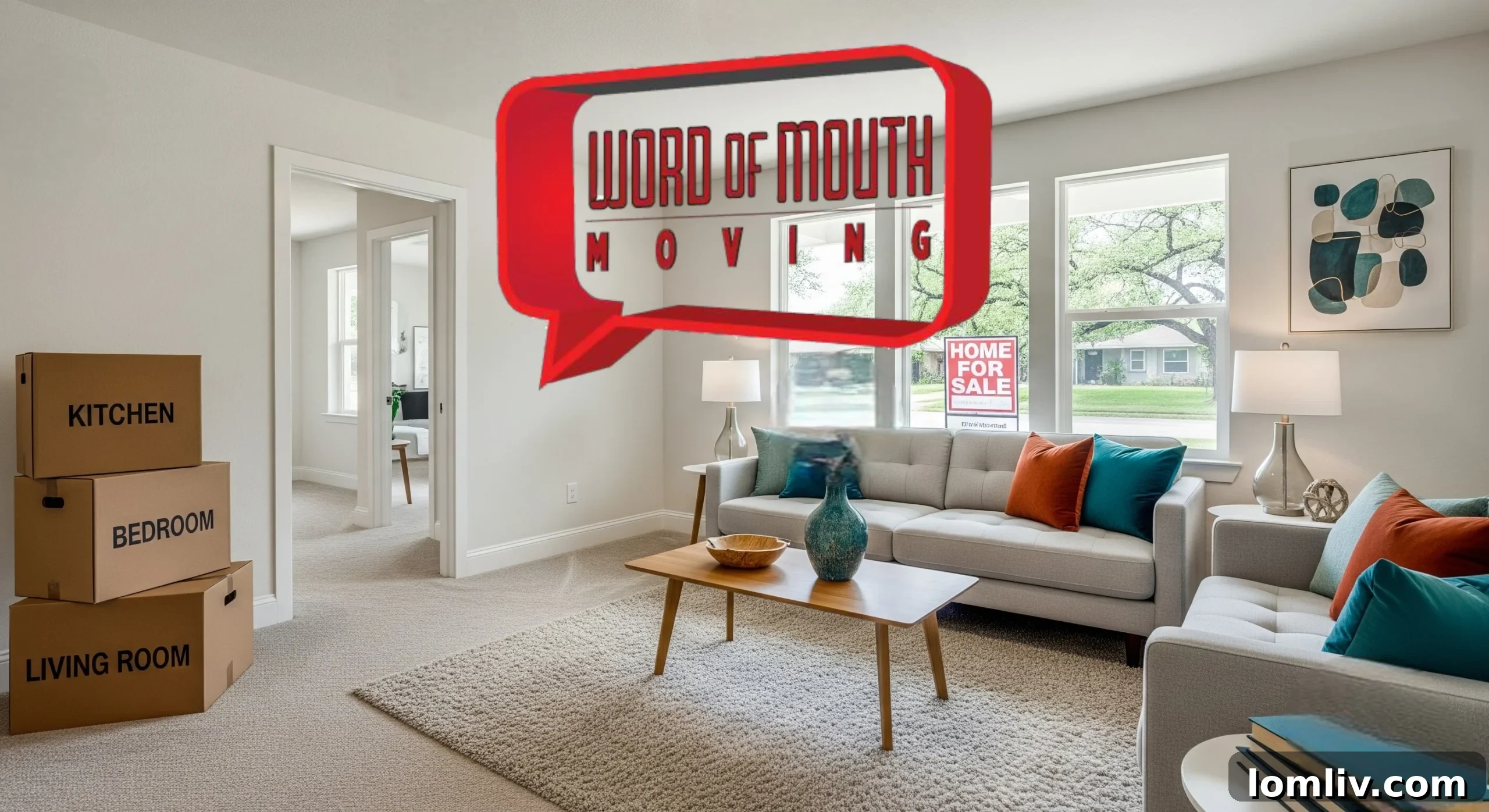 Clean, minimalist living room with a couch and coffee table, illustrating effective home staging facilitated by temporary storage.