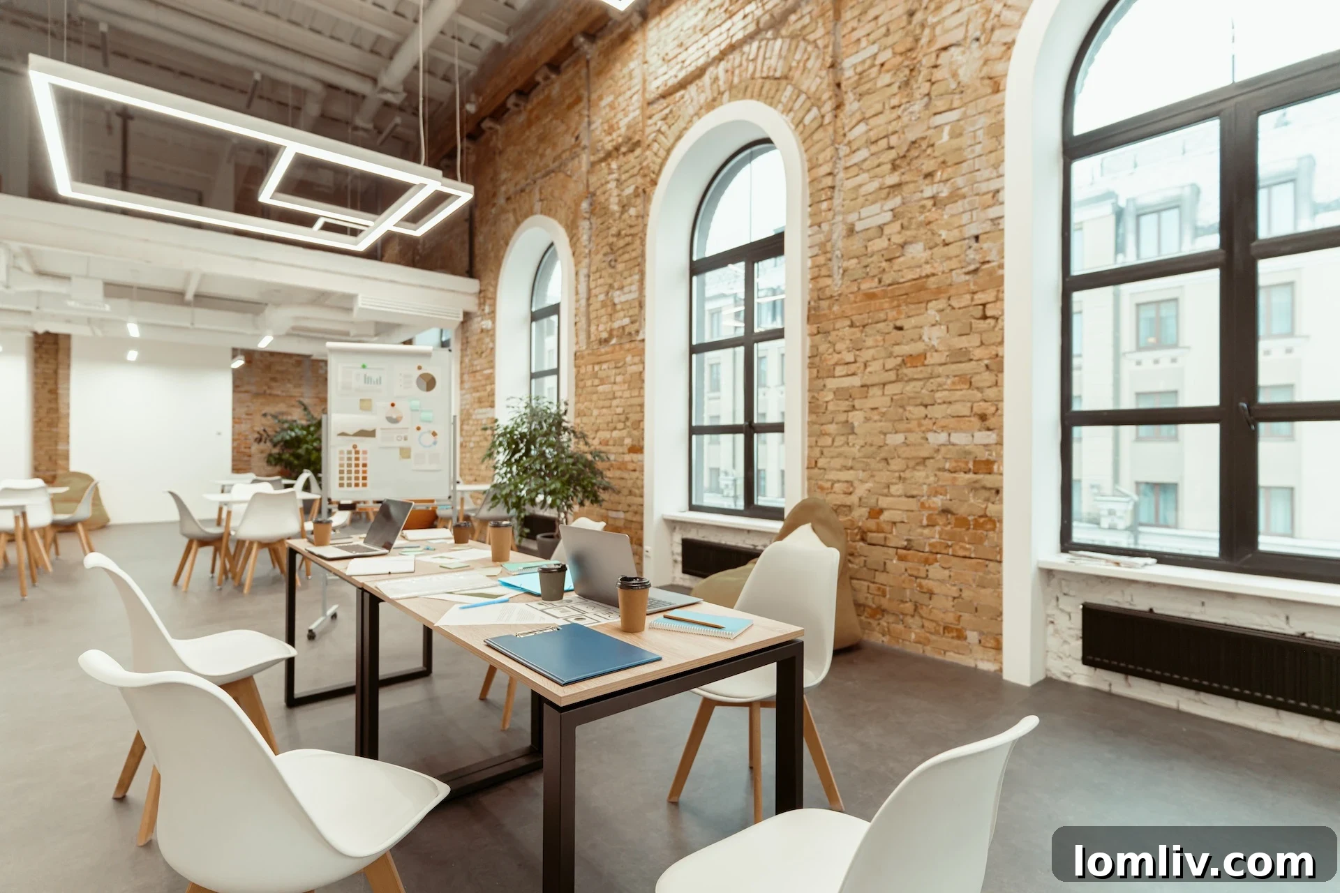 Modern coworking space in Sydney with collaborative workstations.