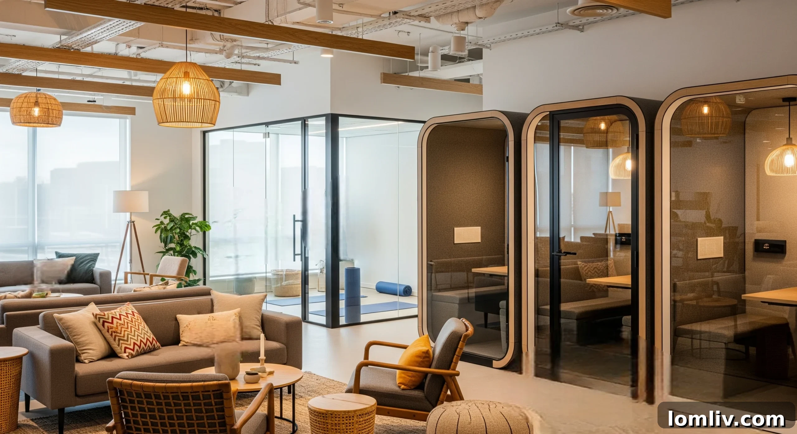 Relaxing lounge area in a modern Sydney coworking space.