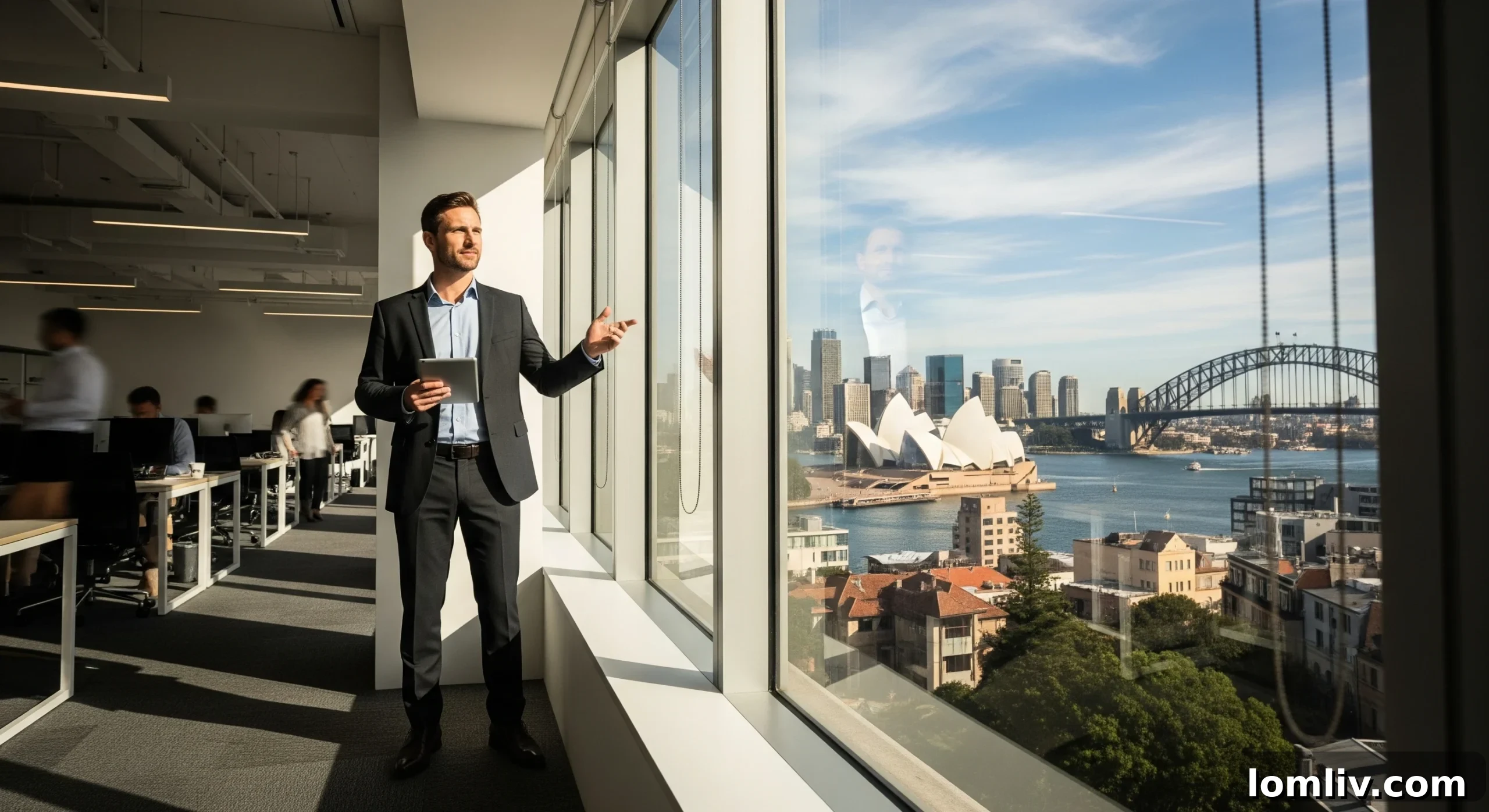 Team collaborating in a modern Sydney coworking space.