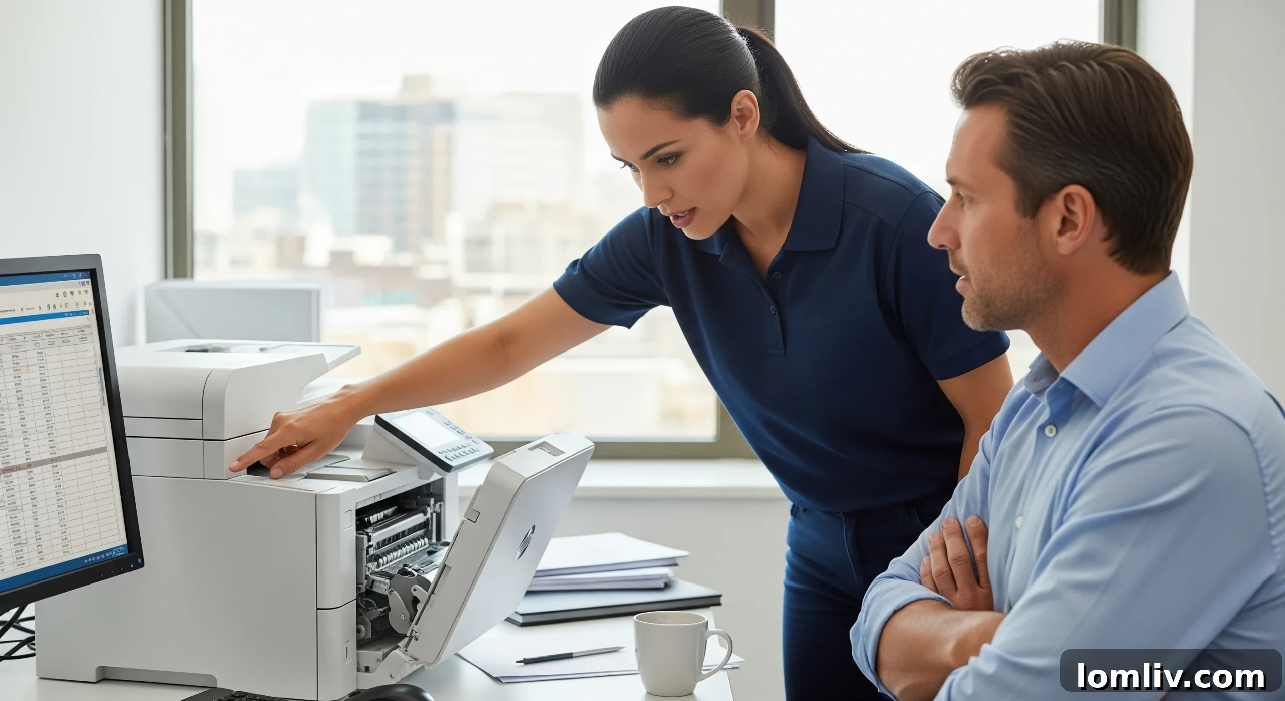Mastering HP Print Head Longevity The Professional's Handbook 5 A technician examining a printer's internal components, emphasizing the value of professional assistance for complex issues.