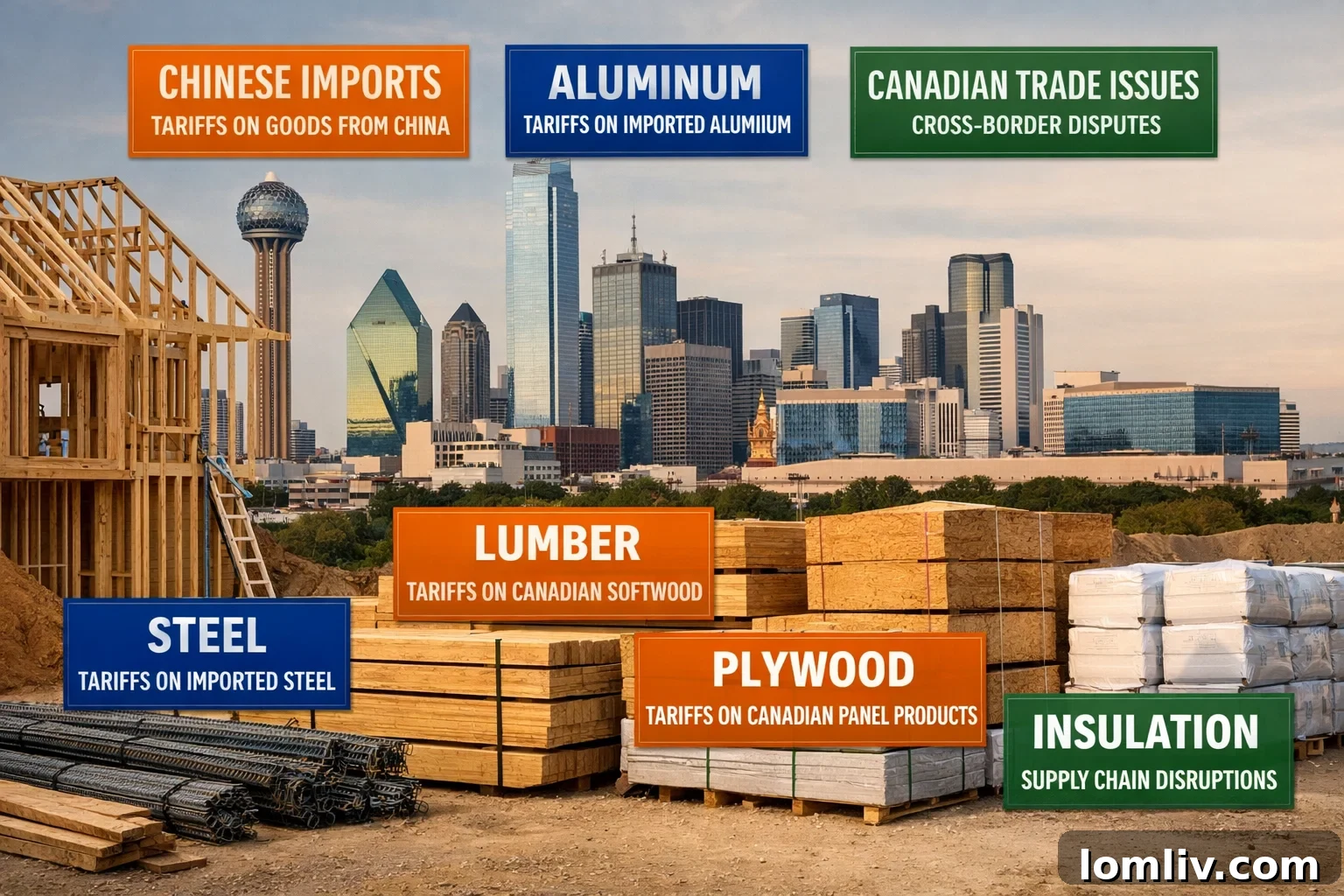 Trade Policy's Footprint Redefining US Real Estate Dynamics 2 Construction materials in a building site