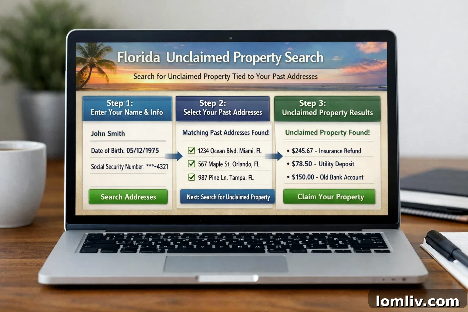 Multi-state search for unclaimed money