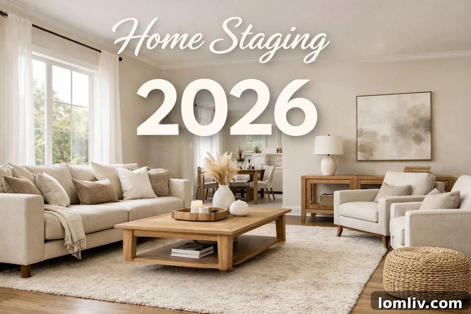 Professionally staged living room with modern furniture and decor in Dallas-Fort Worth.