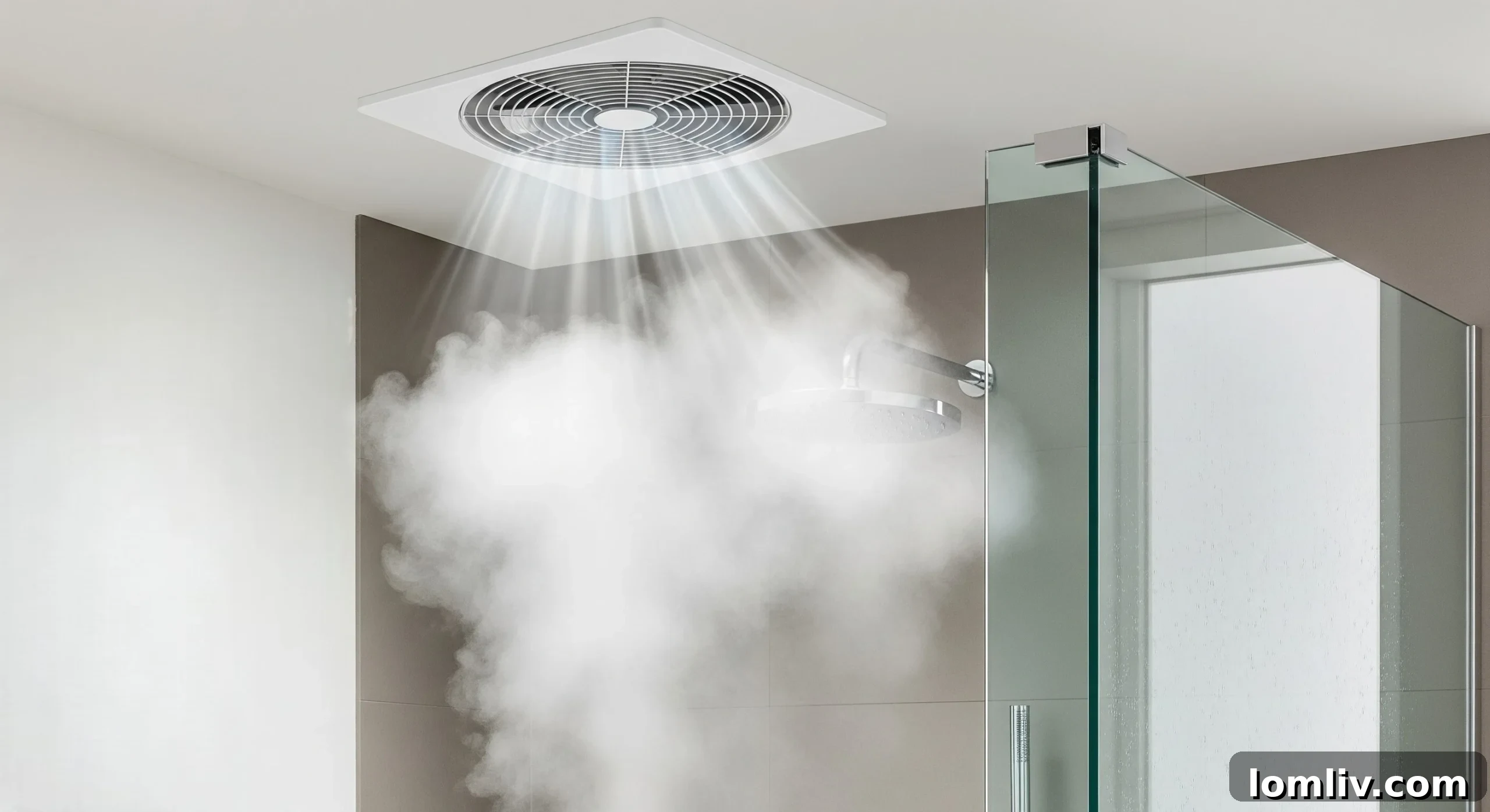 Powerful exhaust fan in a modern bathroom