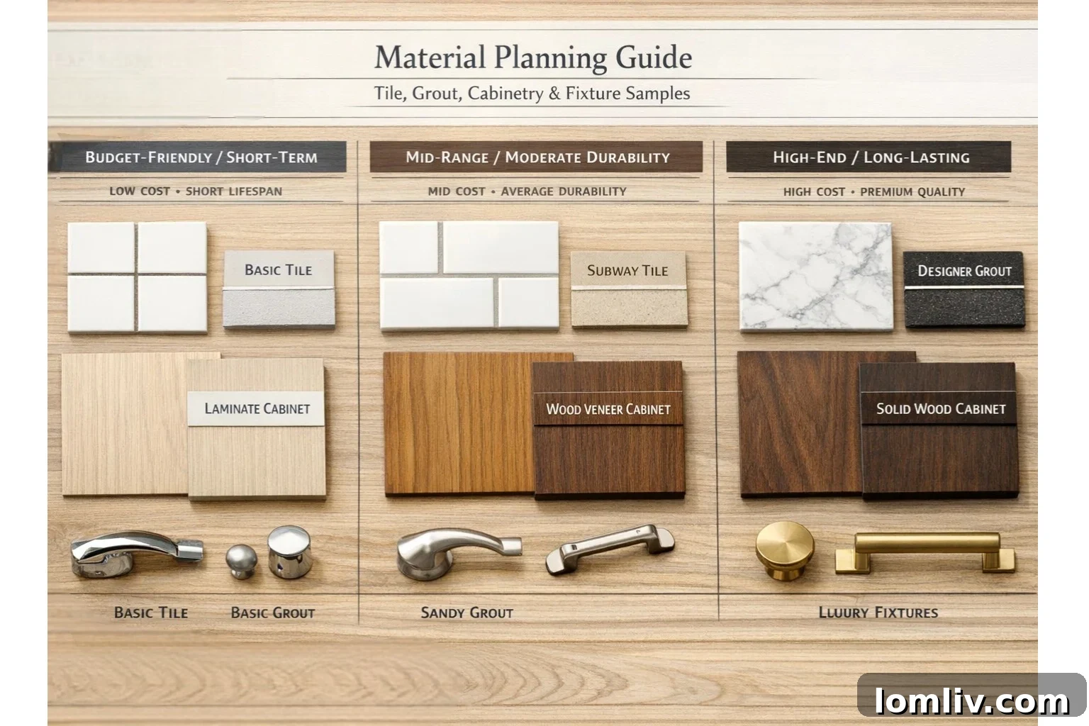 Cost-effective durable bathroom materials