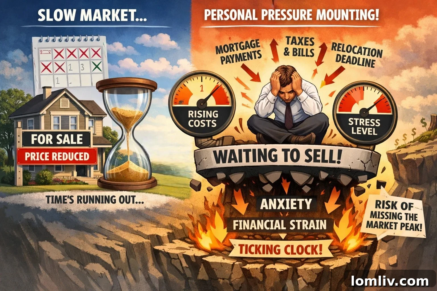 Real estate market graph showing fluctuations, symbolizing market cycles