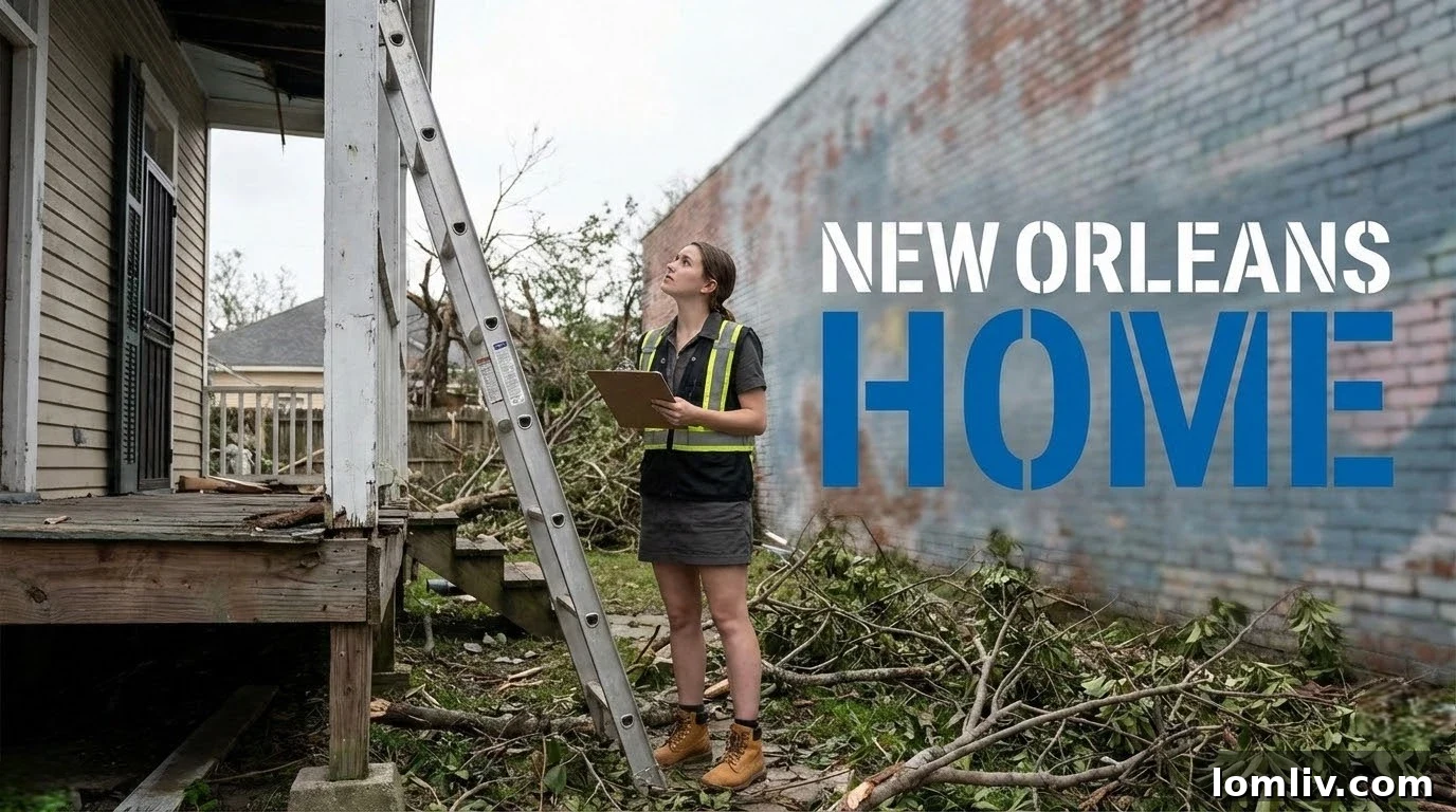 Professional conducting a damage assessment of a storm-damaged home.