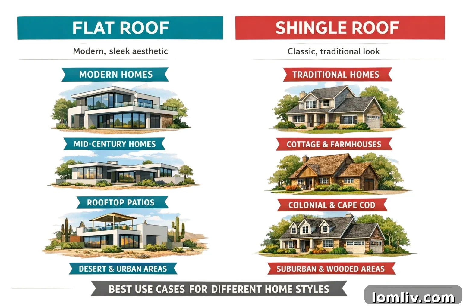 Best use cases for roof types