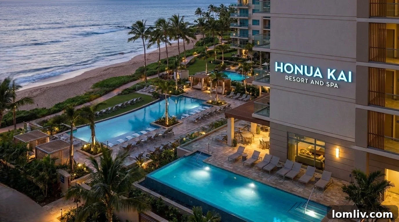 Honua Kai Resort and Spa, located directly on Ka’anapali’s renowned coastline, offers luxury condo ownership with direct beach access, multiple pools, a full-service spa, and gourmet dining.