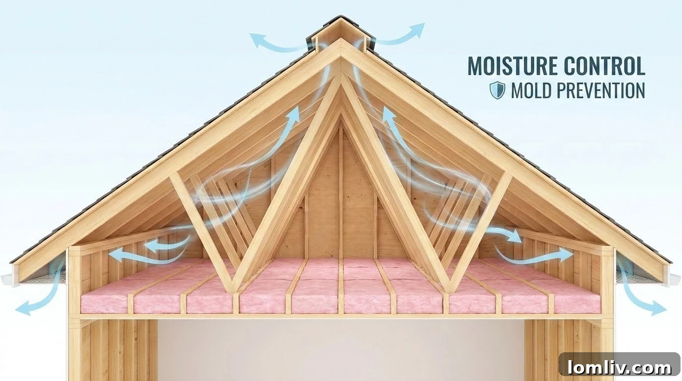 Attic ventilation system preventing moisture buildup and attic rain in an Edmonton home