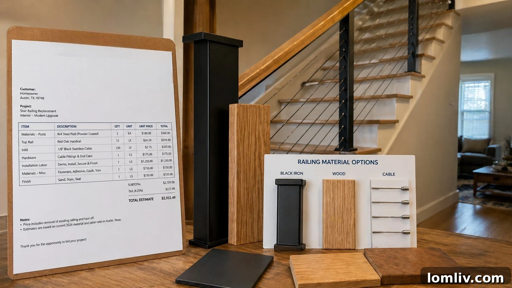 Elevate Your Home Value Through Stair Railings 5 Elegantly designed contemporary stair railing blending seamlessly with modern home interior for a cohesive look.