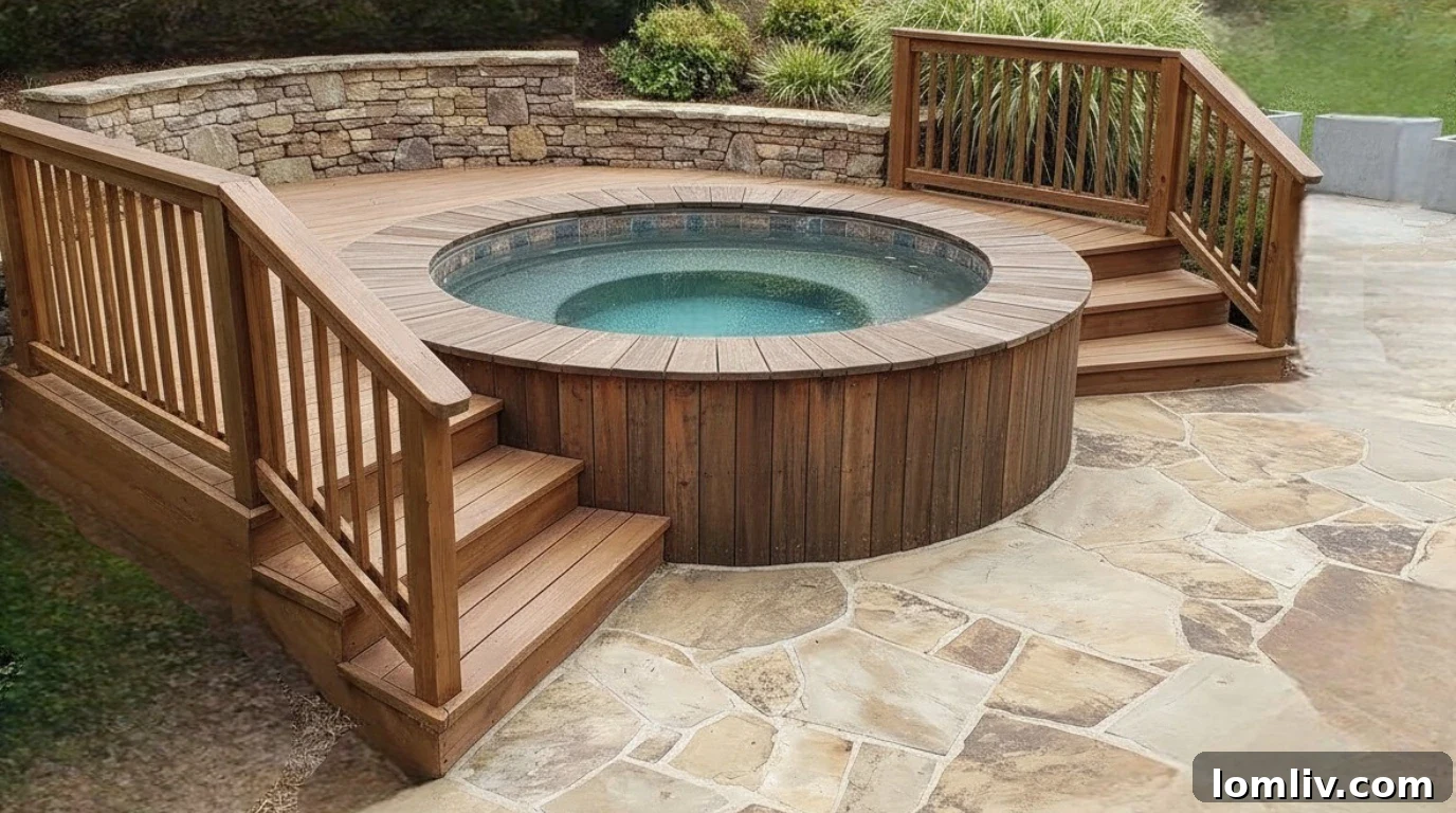 The Hot Tub Effect: Boosting or Busting Your Home's Value? 3 A modern hot tub integrated into a luxurious backyard landscape