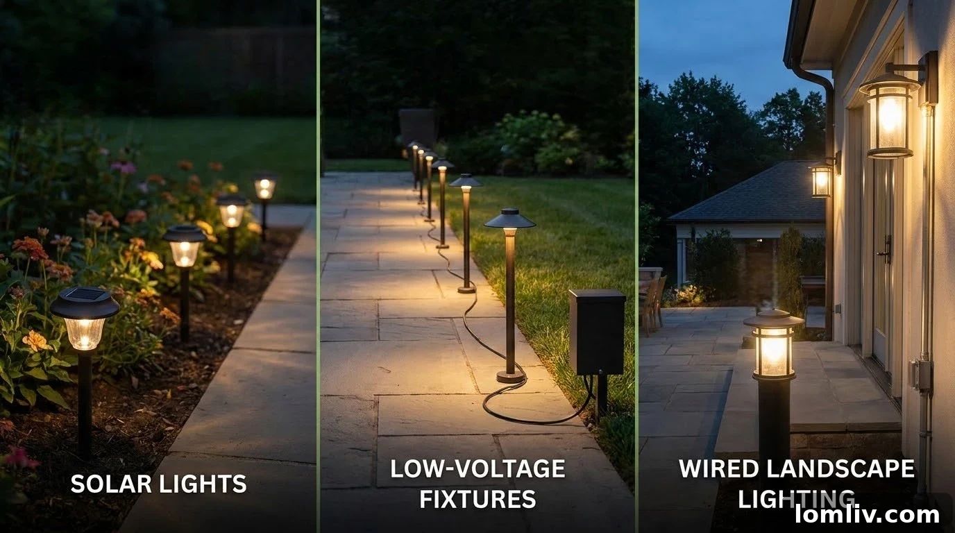Rental Property Pathway Lighting: Advantages and Potential Pitfalls 4 Comparison of solar, low-voltage, and line-voltage pathway lighting systems for rental properties.