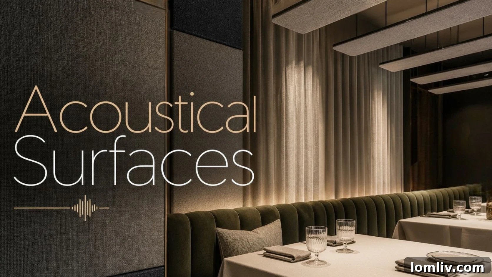 Beyond the Noise Acoustic Design for Commercial Success 3 Restaurant interior with acoustic wall panels and soft upholstered seating.