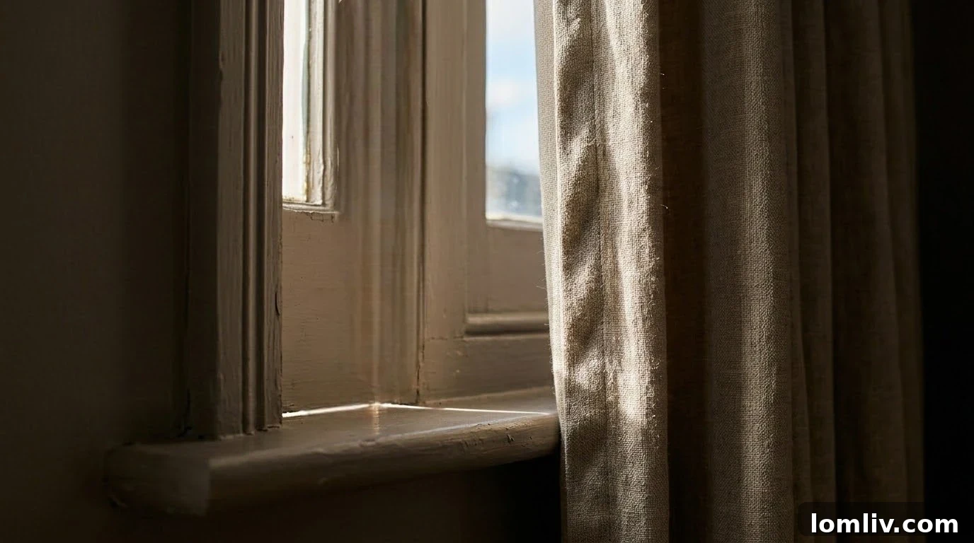 Soundproofing Curtains Hype or Help 3 A close-up view of a window showing the small gaps where sound can leak around curtains.