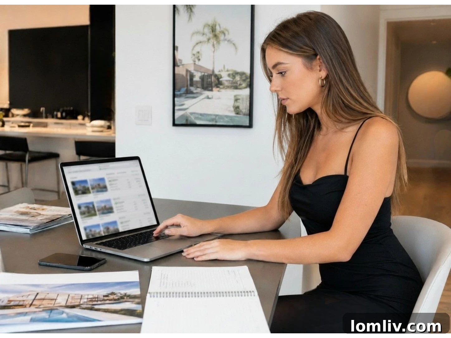A real estate agent using a laptop, symbolizing the need for digital privacy and data protection.