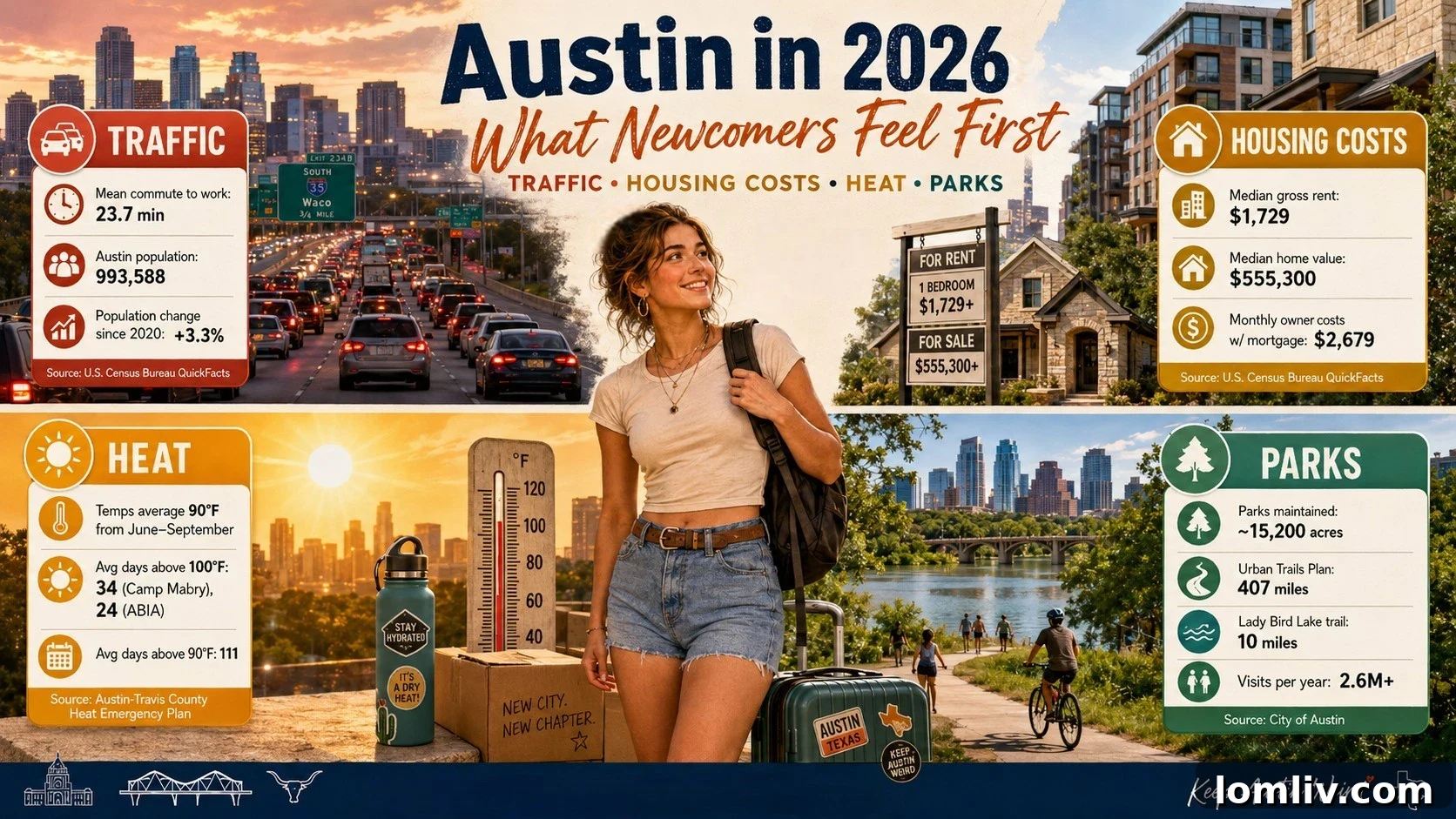 Austin Unfiltered True Relocation Stories 3 A picture showing Austin's increasing urban density and traffic.